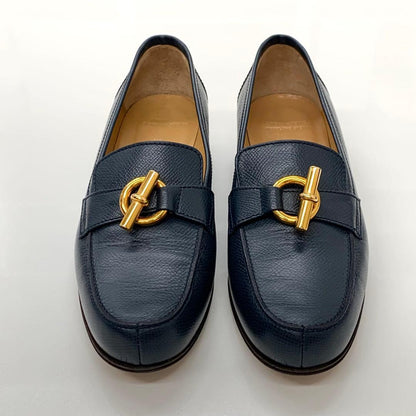 Hermes Leather Chaine D'ancre Loafer Navy