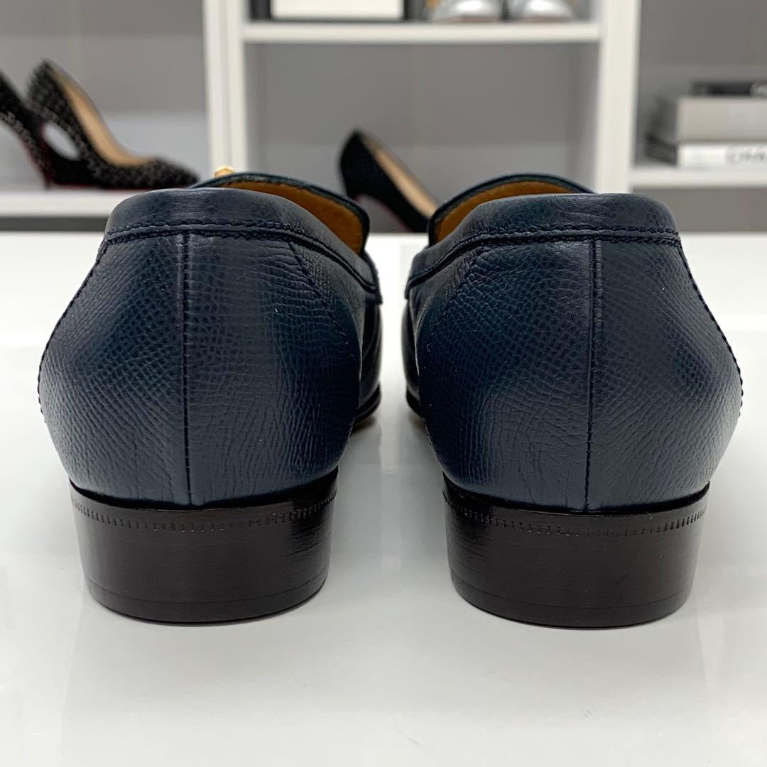 Hermes Leather Chaine D'ancre Loafer Navy