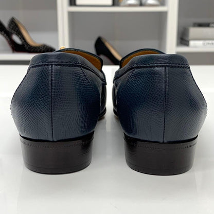 Hermes Leather Chaine D'ancre Loafer Navy