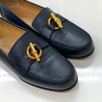 Hermes Leather Chaine D'ancre Loafer Navy