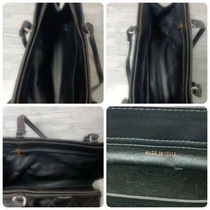 Chanel Quilted Shoulder Bag Tote Leather Black — view 6
