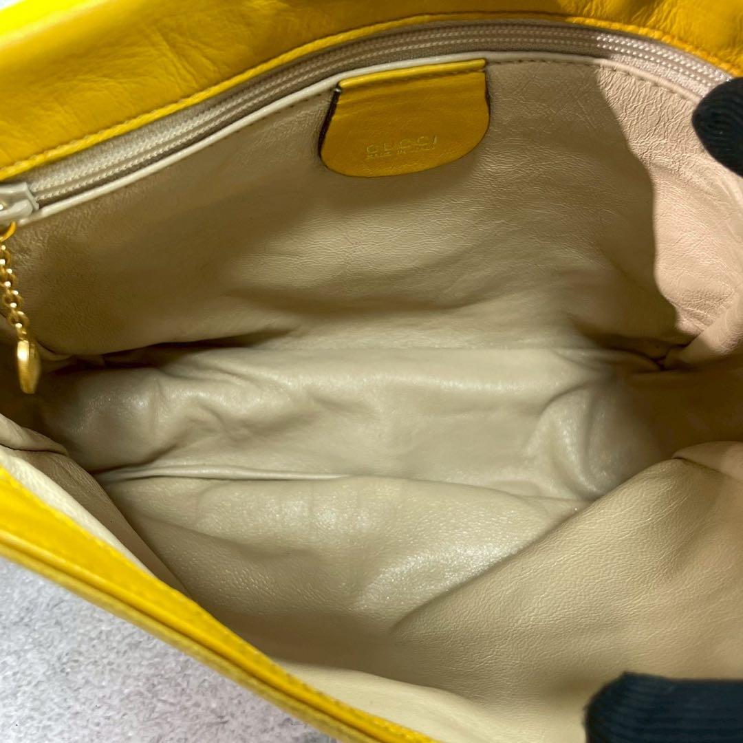 Gucci Shoulder Bag Horsebit Suede Yellow Leather — view 5
