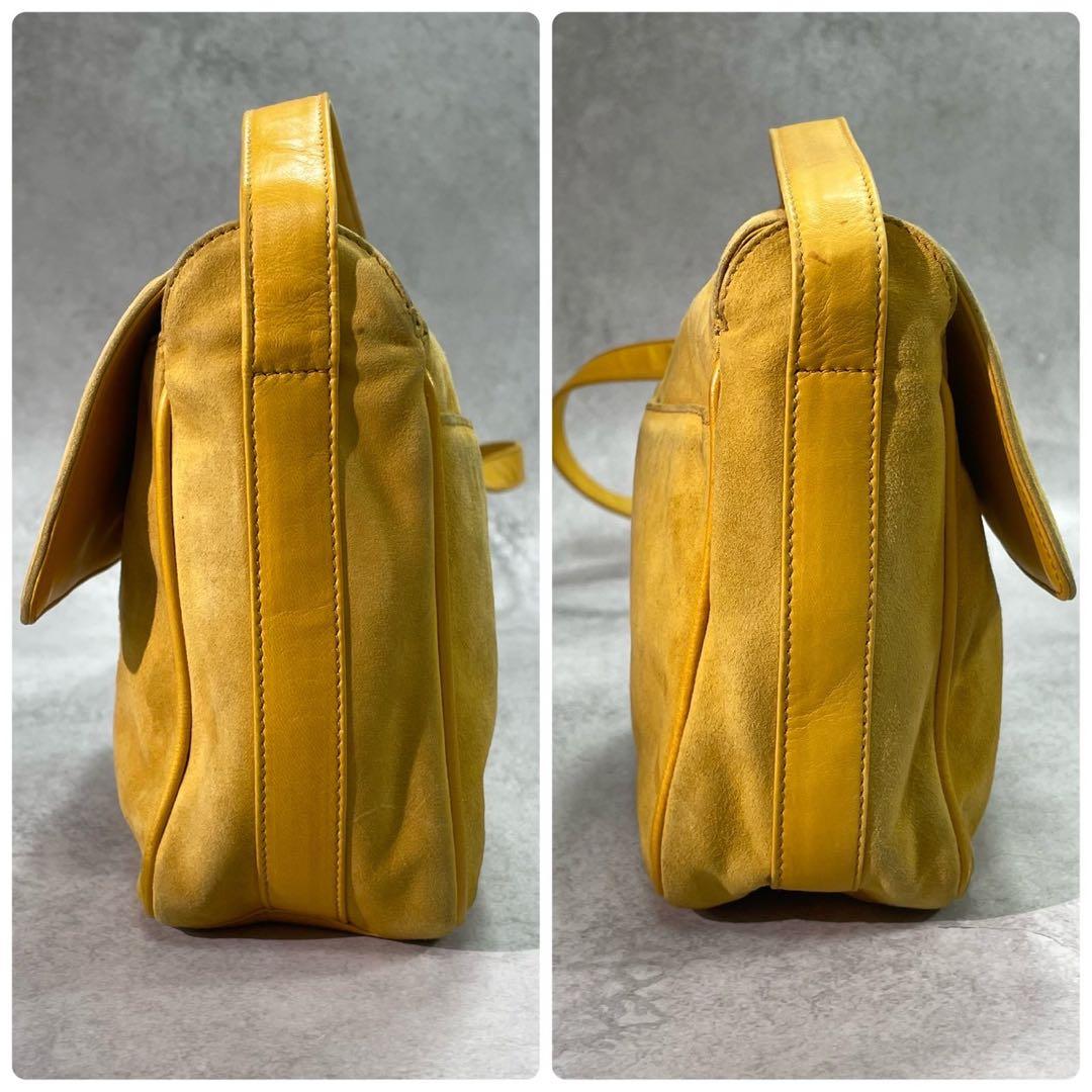 Gucci Shoulder Bag Horsebit Suede Yellow Leather — view 7