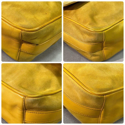 Gucci Shoulder Bag Horsebit Suede Yellow Leather — view 9