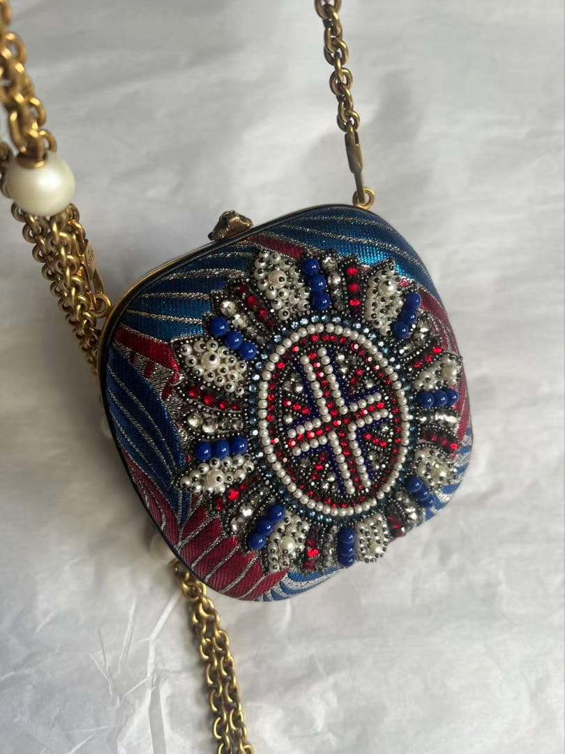 Gucci Broadway Metallic Brocade Clutch