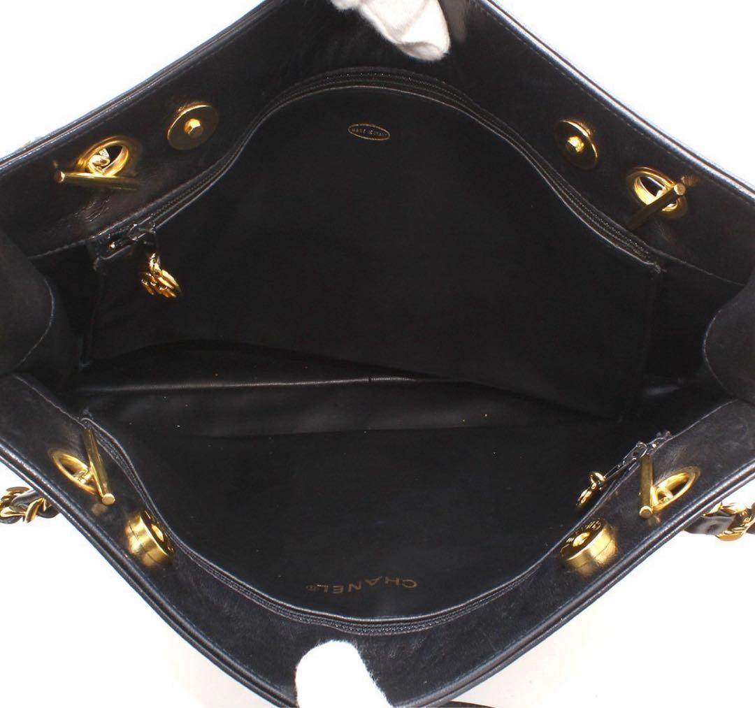 Chanel Coco Mark Leather Chain Shoulder Tote Bag