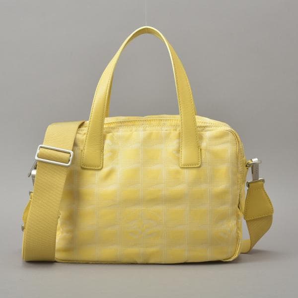 ◇chanel New Travel Line 2WAY Handbag Coco Mark Yellow