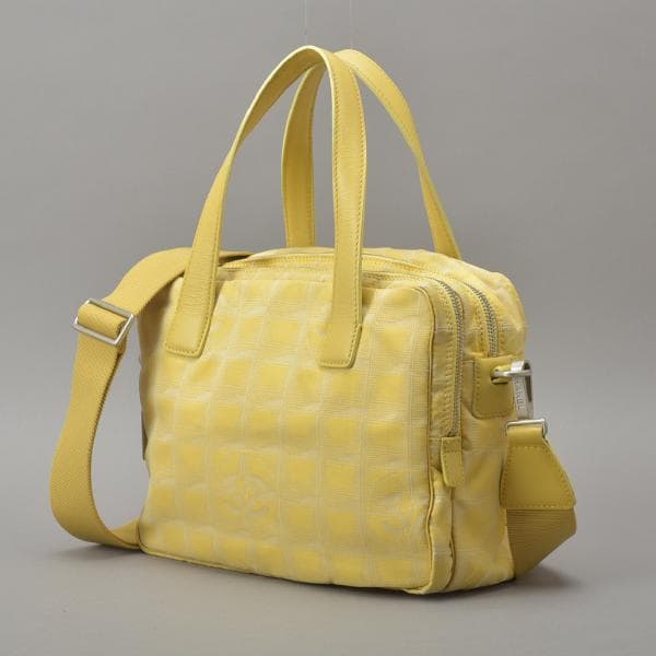 ◇chanel New Travel Line 2WAY Handbag Coco Mark Yellow