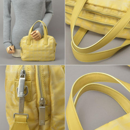 ◇chanel New Travel Line 2WAY Handbag Coco Mark Yellow