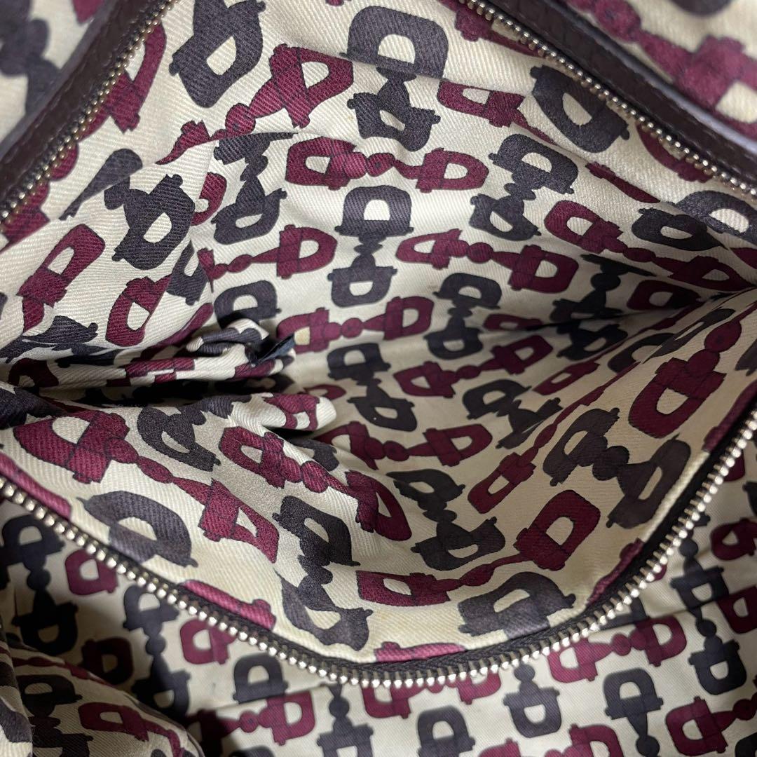 Gucci GG Sherry Line Tote Bag Brown Leather Logo — view 6