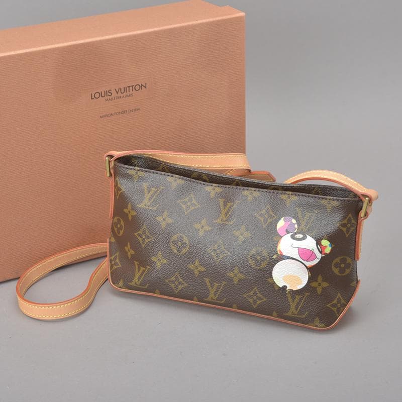 Unused◇ Louis Vuitton Trotter Monogram Panda Shoulder Bag With Box By Takashi