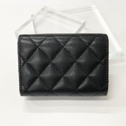 Chanel Caviar Leather CC Logo Small Wallet Foldable — view 3