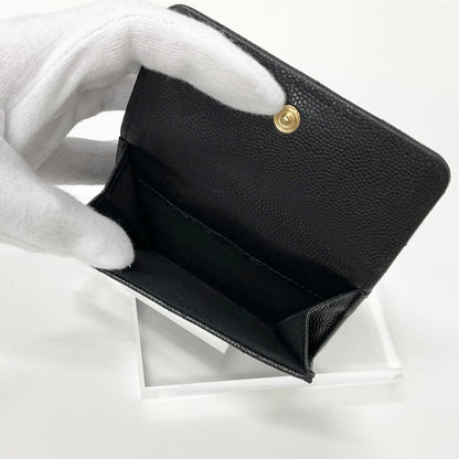 Chanel Caviar Leather CC Logo Small Wallet Foldable — view 4