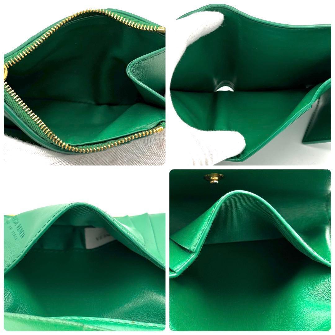Bottega Veneta Trifold Wallet Green Cassette Intrecciato — view 5