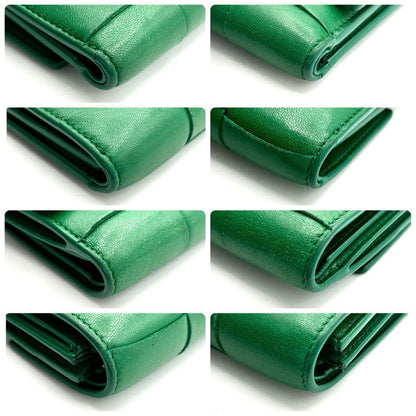 Bottega Veneta Trifold Wallet Green Cassette Intrecciato — view 7