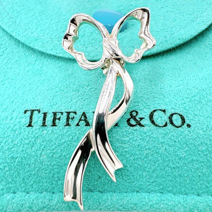 Tiffany & Co Ribbon Swing Earrings Catch Outside Silver