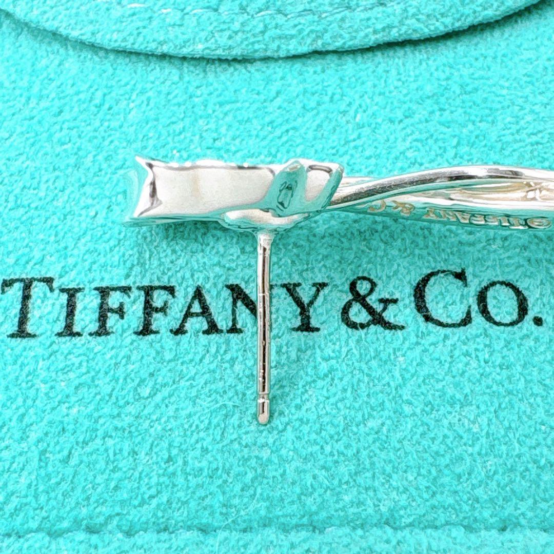 Tiffany & Co Ribbon Swing Earrings Catch Outside Silver
