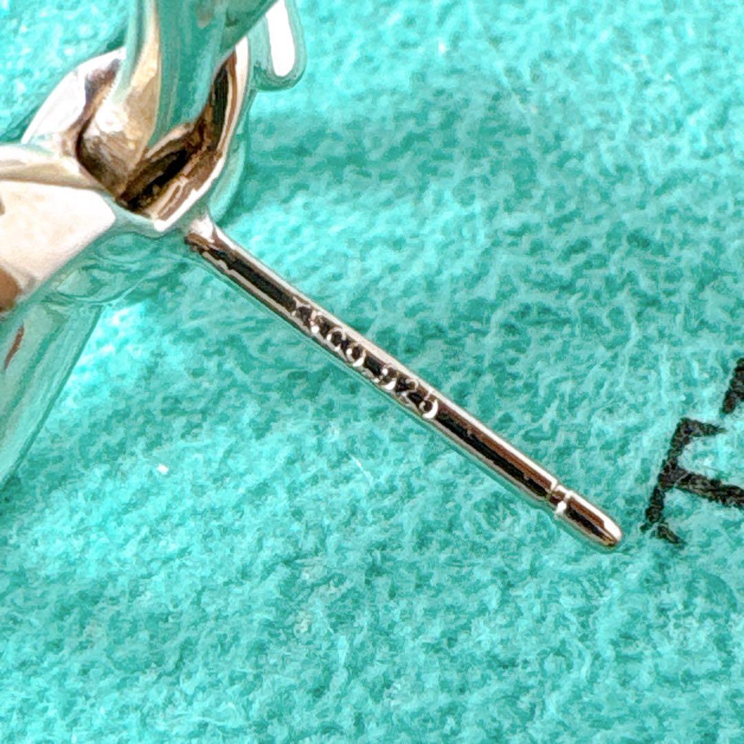 Tiffany & Co Ribbon Swing Earrings Catch Outside Silver