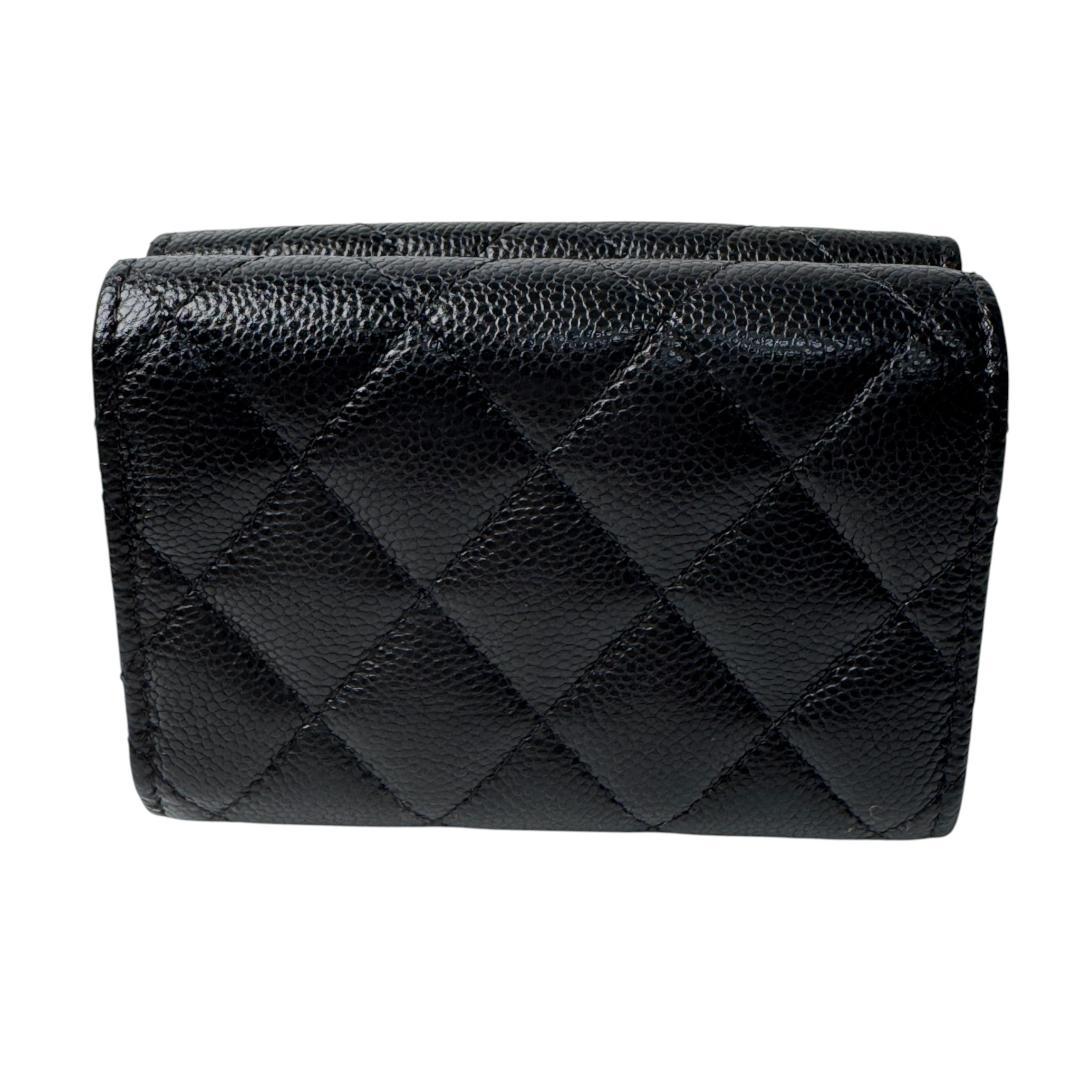 Chanel Quilted Caviar Leather Trifold Wallet — view 3