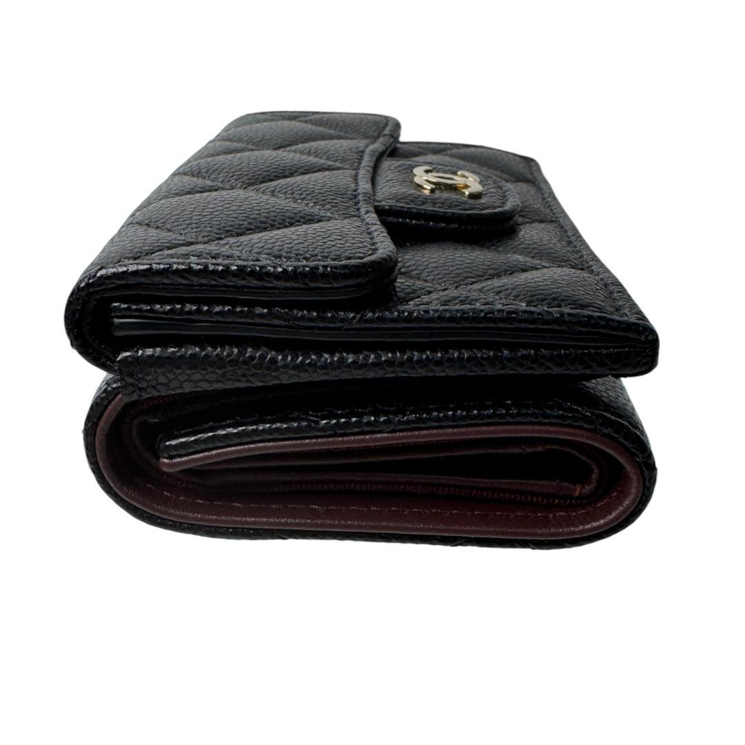 Chanel Quilted Caviar Leather Trifold Wallet — view 4
