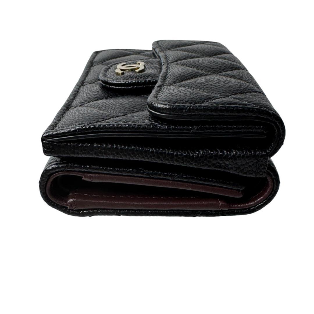 Chanel Quilted Caviar Leather Trifold Wallet — view 5