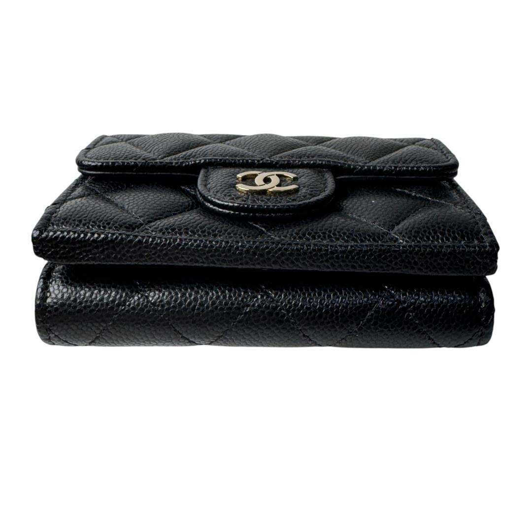 Chanel Quilted Caviar Leather Trifold Wallet — view 6