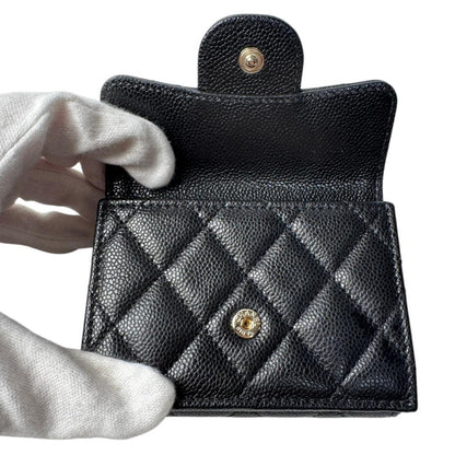 Chanel Quilted Caviar Leather Trifold Wallet — view 7