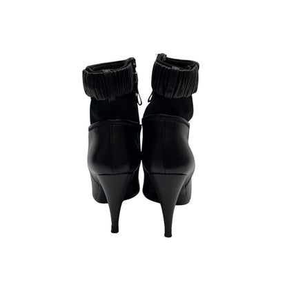 Prada Leather Short Boots Booties Heels Black — view 3
