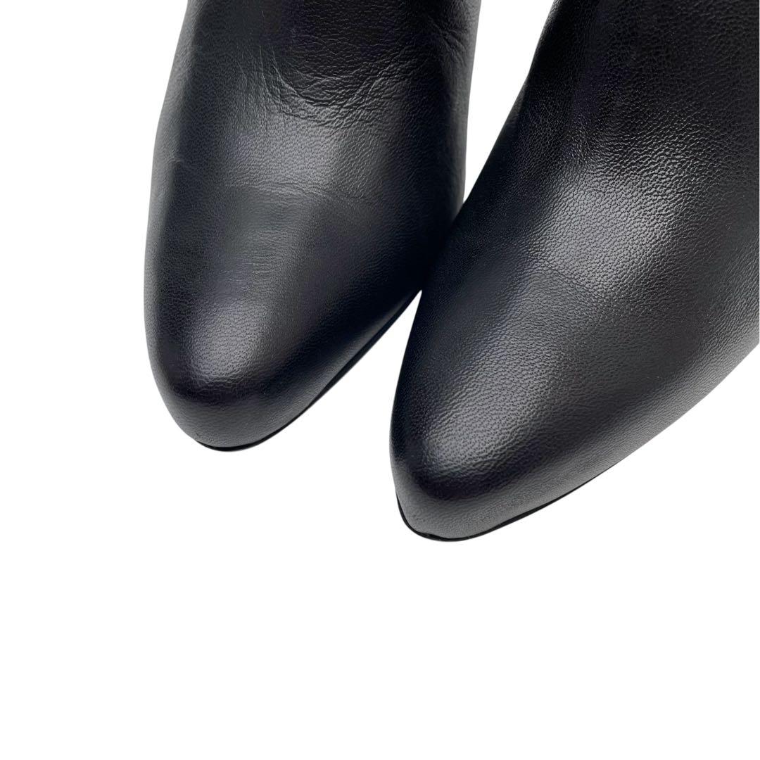 Prada Leather Short Boots Booties Heels Black — view 5