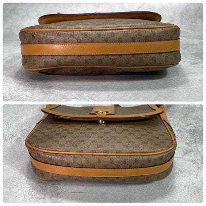 Gucci GG Shoulder Bag Brown Beige Logo Leather — view 8