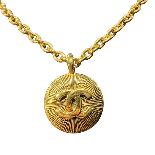 Chanel Gold Coco Mark Vintage Necklace L_069
