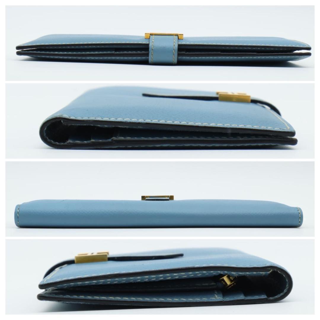 Hermes Bearn Classic Blue Jean Epsom Gold Wallet — view 9