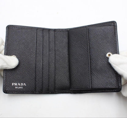 Prada Logo Triangle Nylon Bifold Wallet — view 7