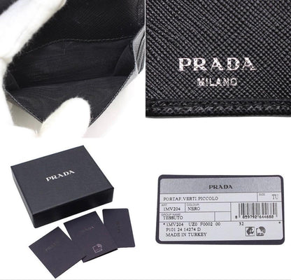 Prada Logo Triangle Nylon Bifold Wallet — view 9