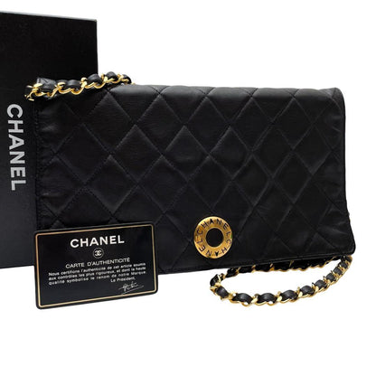 Chanel Quilted Lambskin Circle Logo Chain Shoulder Bag