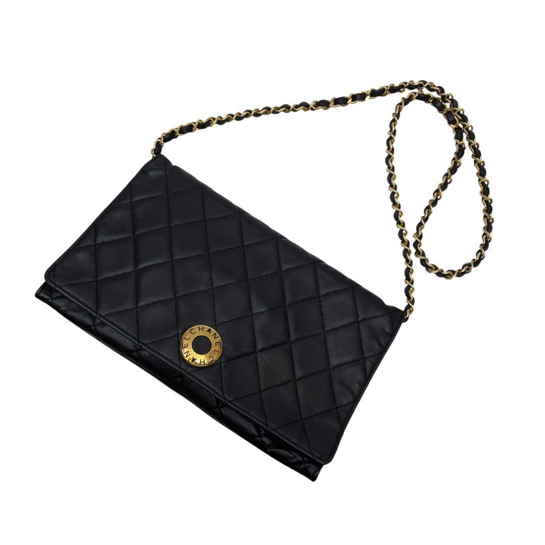 Chanel Quilted Lambskin Circle Logo Chain Shoulder Bag — view 3