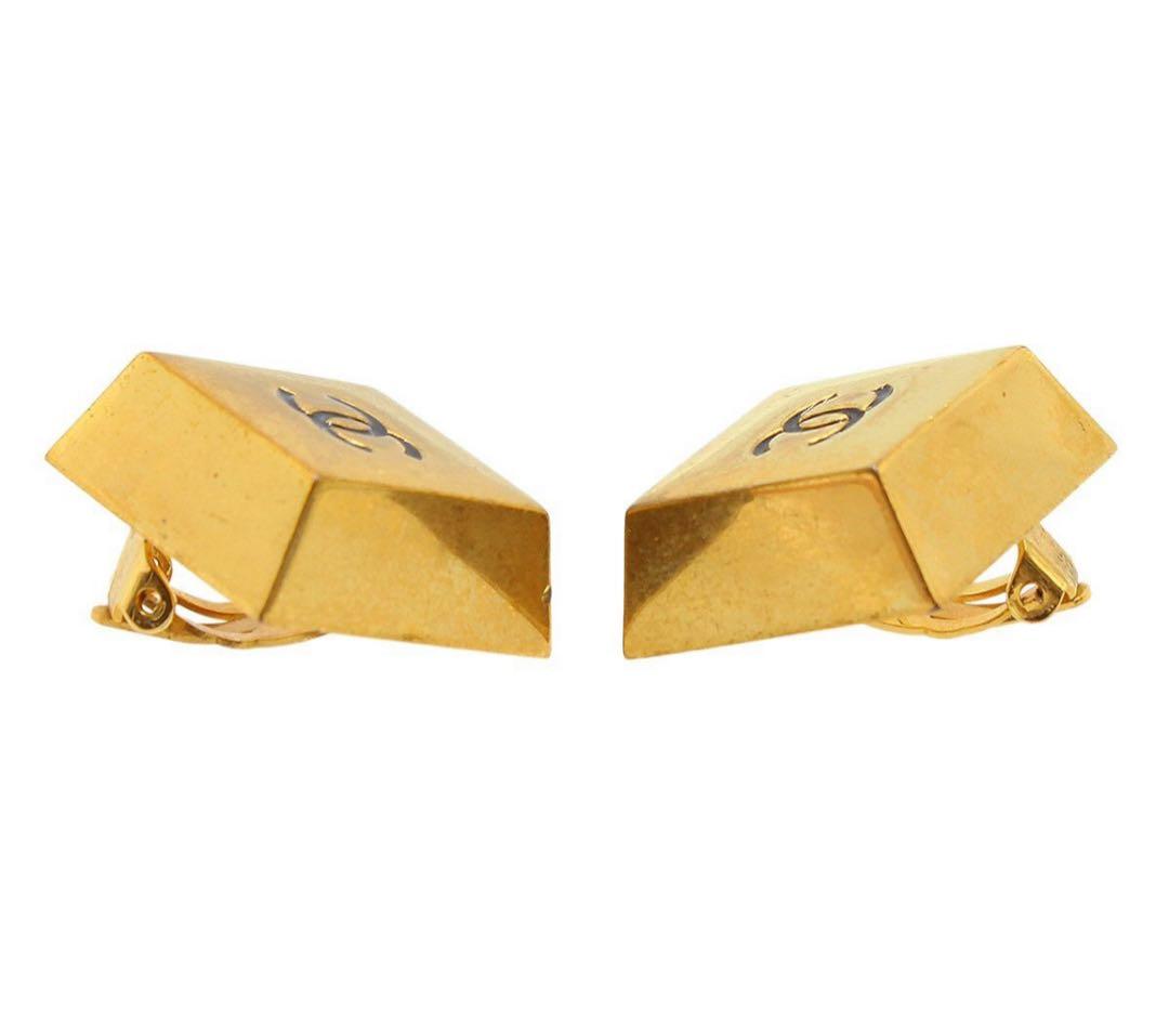 Chanel Coco Mark Square Earrings