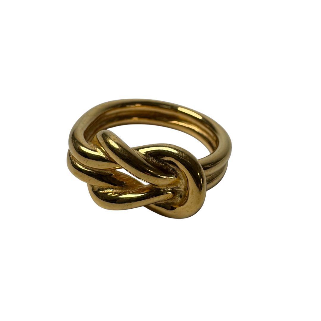 Hermes Head Scarf Ring Gold