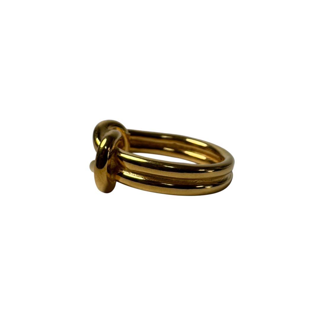 Hermes Head Scarf Ring Gold — view 3
