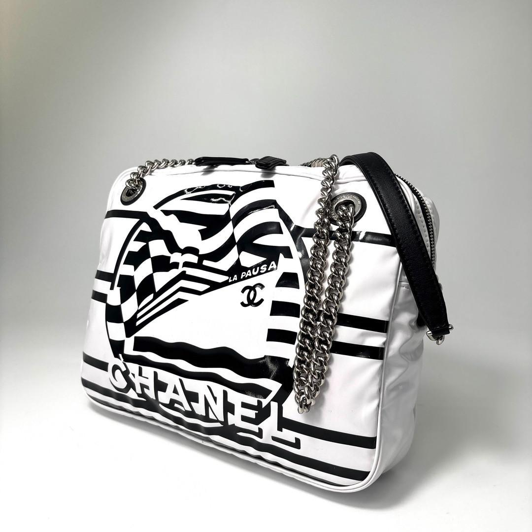 Chanel Cruise Line la Pausa Chain Shoulder Bag White — view 2