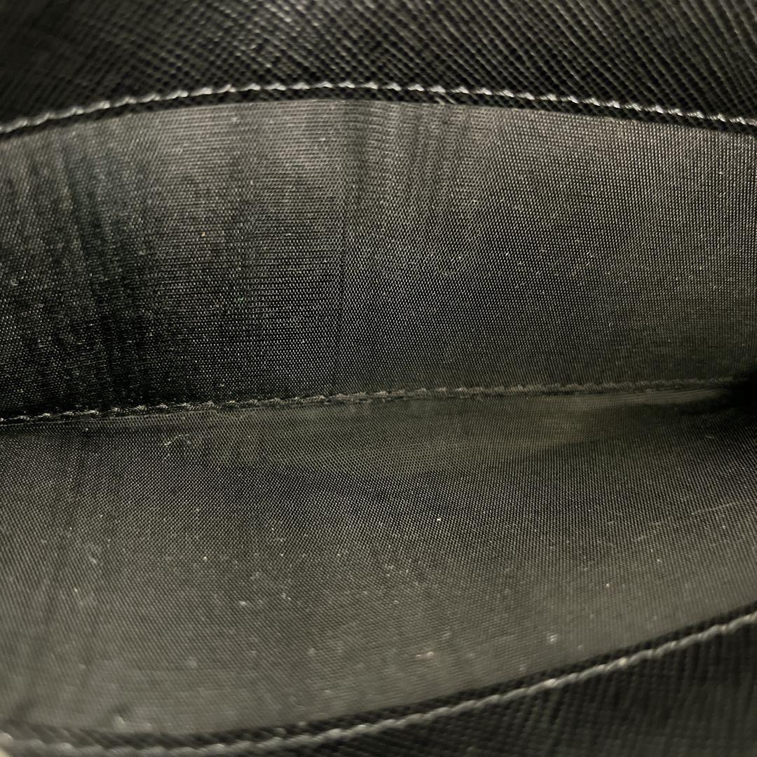 Prada Long Wallet Triangle Logo Plate Long Wallet Black Nylon Leather