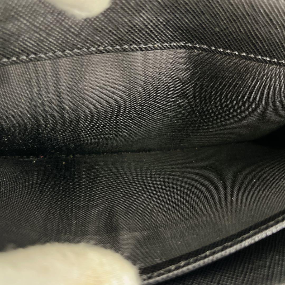 Prada Long Wallet Triangle Logo Plate Long Wallet Black Nylon Leather