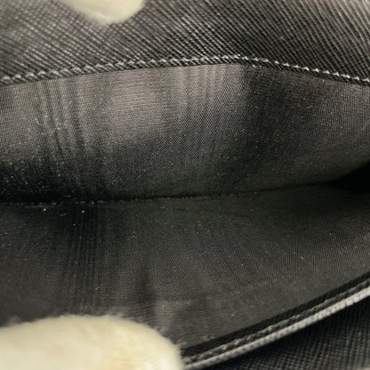 Prada Long Wallet Triangle Logo Plate Long Wallet Black Nylon Leather