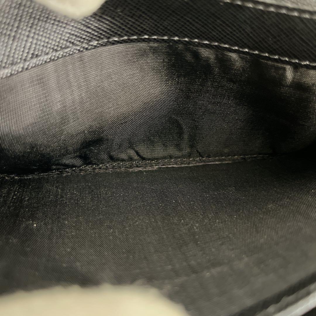 Prada Long Wallet Triangle Logo Plate Long Wallet Black Nylon Leather