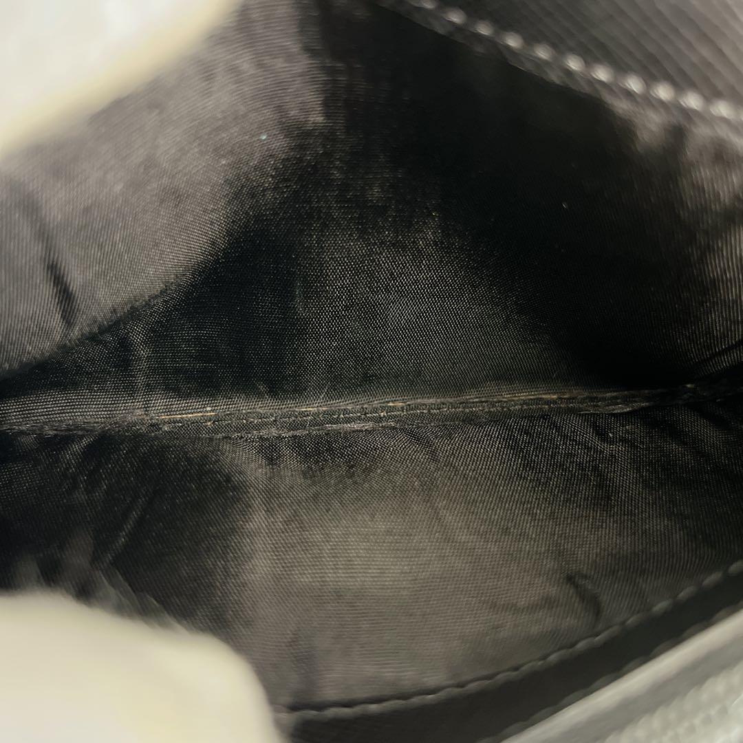 Prada Long Wallet Triangle Logo Plate Long Wallet Black Nylon Leather