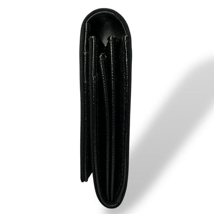 Prada Long Wallet Triangle Logo Plate Long Wallet Black Nylon Leather