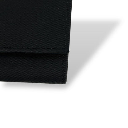 Prada Long Wallet Triangle Logo Plate Long Wallet Black Nylon Leather
