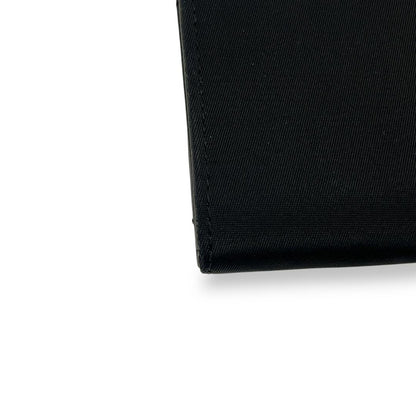 Prada Long Wallet Triangle Logo Plate Long Wallet Black Nylon Leather