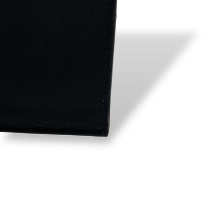 Prada Long Wallet Triangle Logo Plate Long Wallet Black Nylon Leather