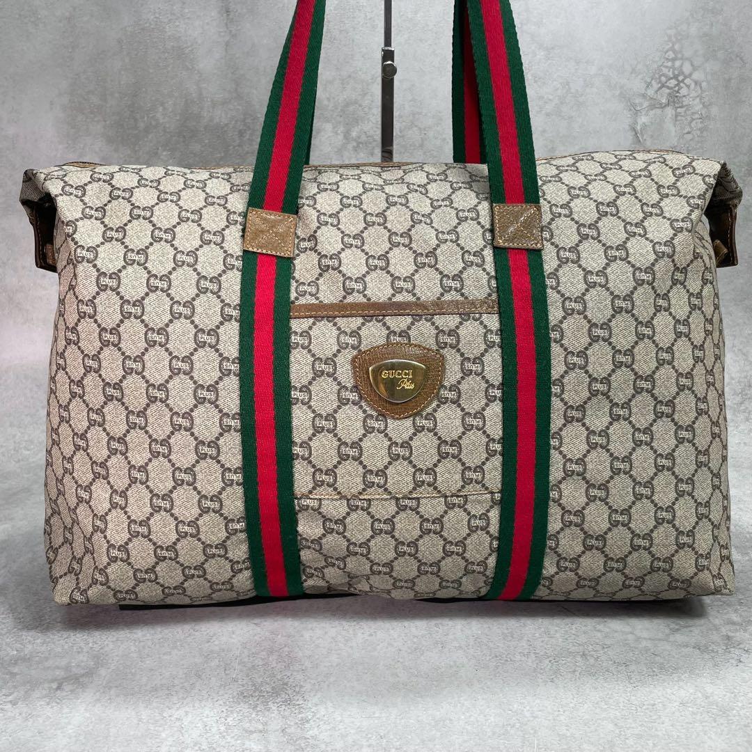 Gucci GG Sherry Line Boston Bag Brown Leather — view 2